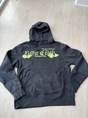 Billie Eilish Black Hoodie with Neon Green Tour Graphic
